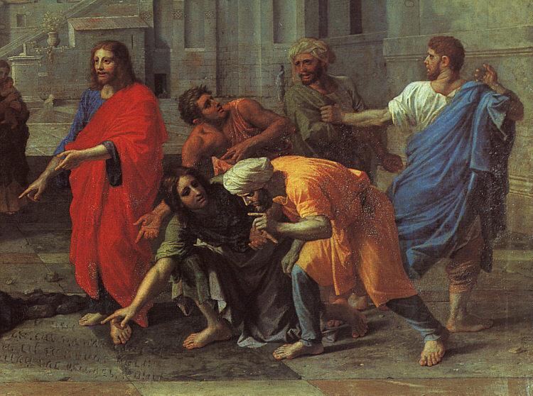 Nicolas Poussin Christ and the Woman Taken in Adultery Detail oil painting picture